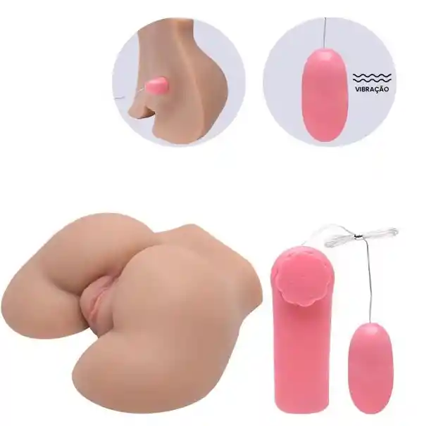 Masturbador Hiper Realista Vagina Culo Vibrador 18 Cms