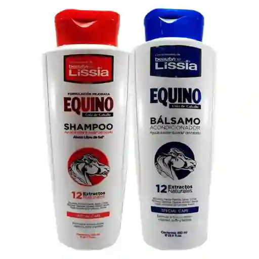 Kit Shampoo + Acondiciondor Lissia Equino Cola Caballo 850ml