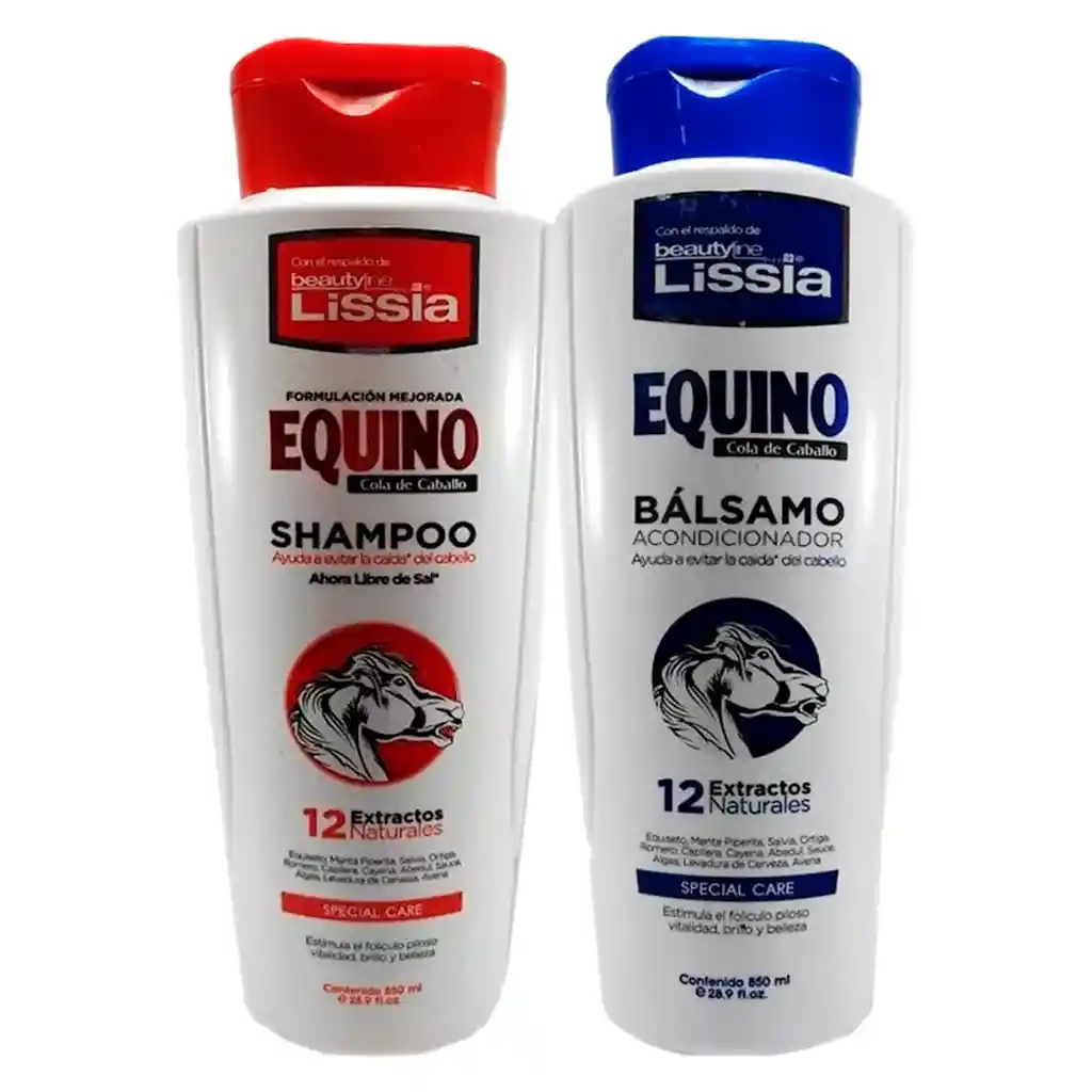 Kit Shampoo + Acondiciondor Lissia Equino Cola Caballo 850ml