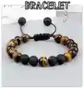 Pulsera Cuarzo Ojo De Tigre - Piedra Volcanica Tejida