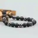 Pulsera Cuarzo Hematita- Piedra Volcanica + Estuche Gamushop