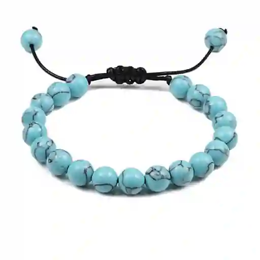 Pulsera Cuarzo Turquesa Tejida + Estuche