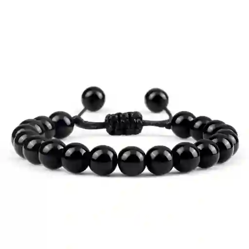 Pulsera Cuarzo Onix Tejida + Estuche Gamushop