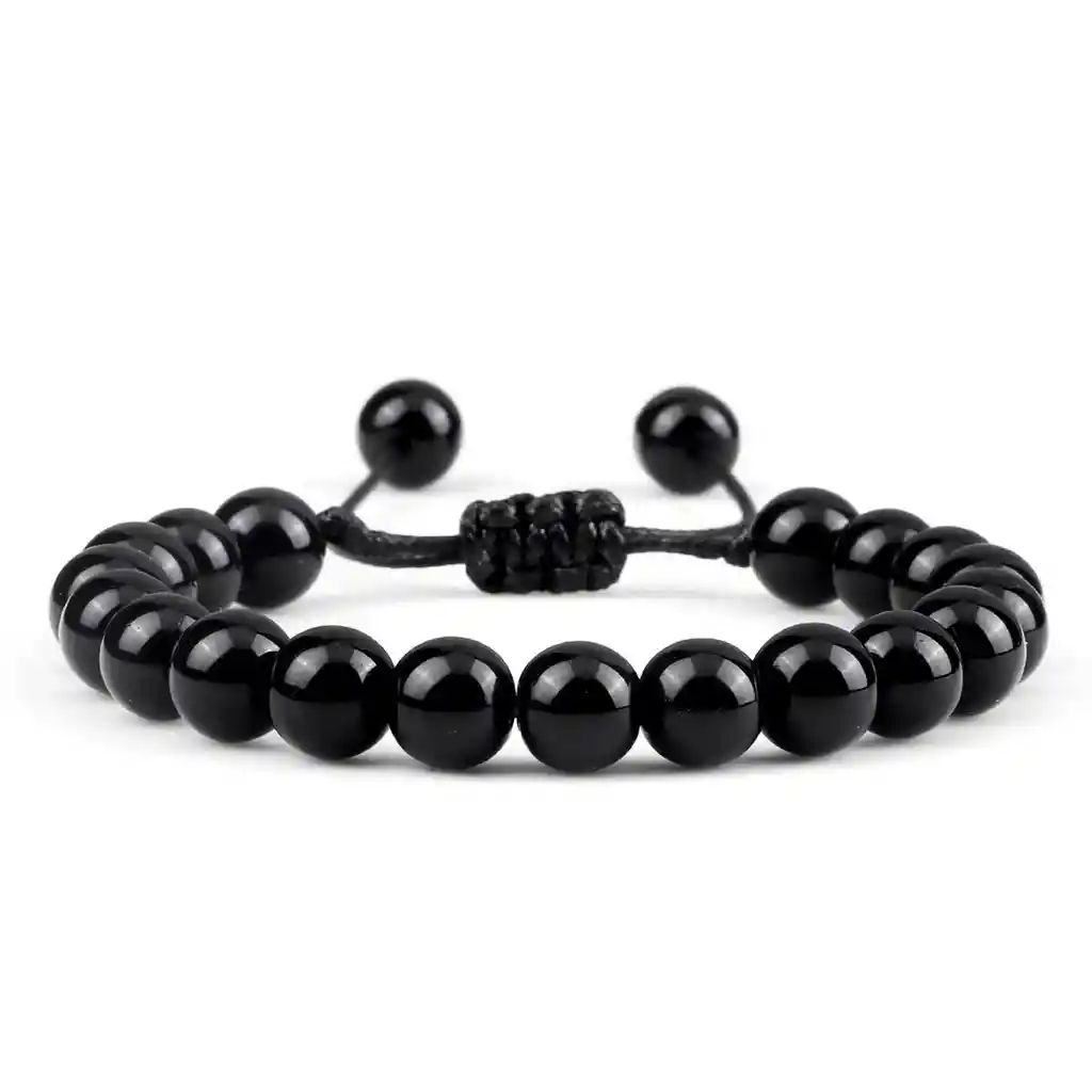 Pulsera Cuarzo Onix Tejida + Estuche Gamushop