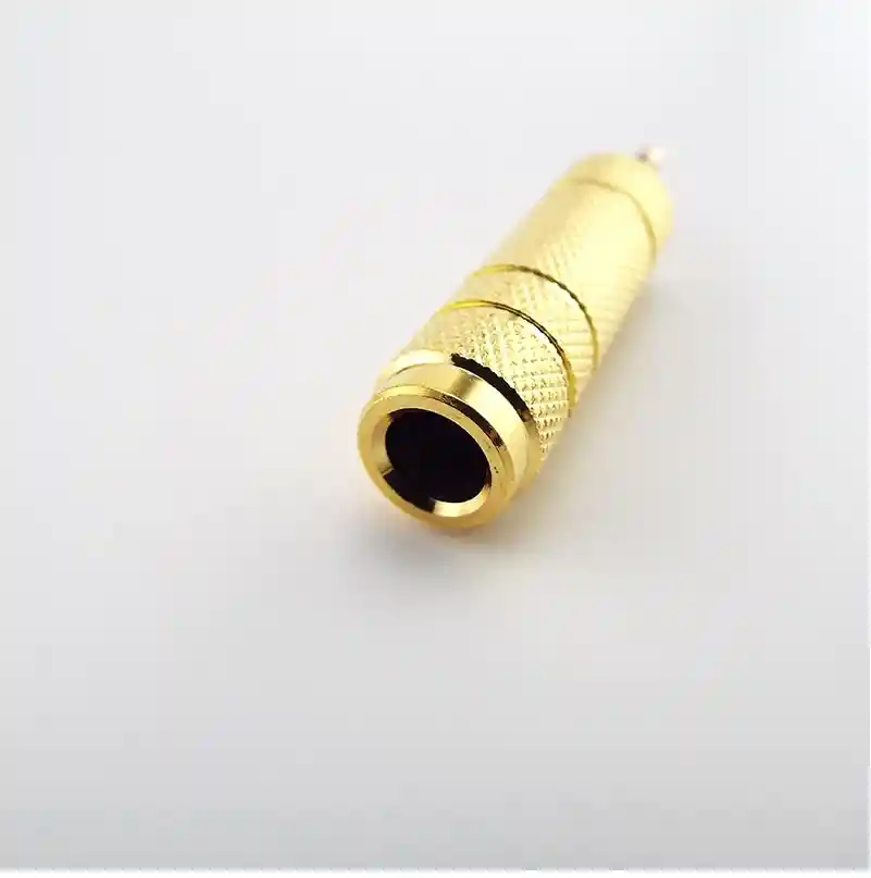 Adaptador Metalico Audio Plug Mono 3.5 Mm A Jack 6.3 Mm