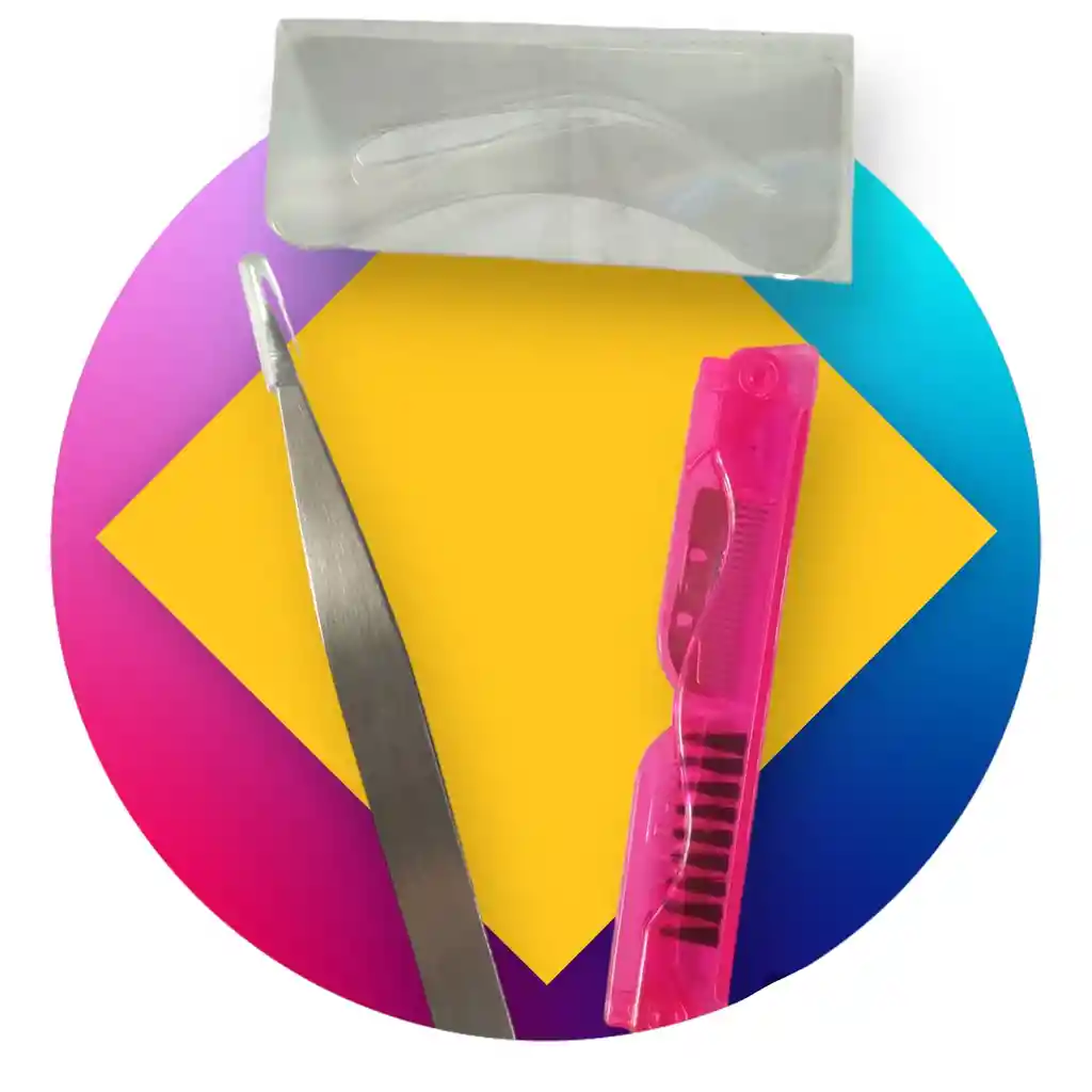 Pinza Con Puntas Delgadas, Modelador De Cejas Y Pestañas Y Molde Para Cejas