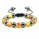 Pulsera Cuarzo Hematita - Bola Dragon Tejida + Estuche