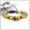 Pulsera Cuarzo Hematita - Bola Dragon Tejida + Estuche