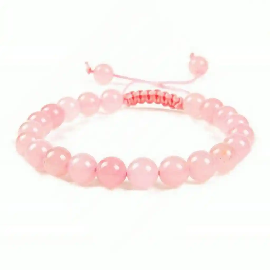 Pulsera Cuarzo Rosa Tejida + Estuche Gamushop