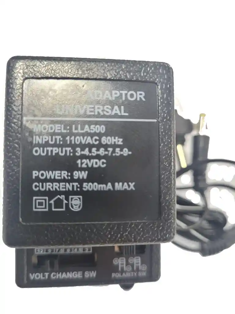 Adaptador De Corriente Universal 9 W Hasta 12 V 500 Ma Max