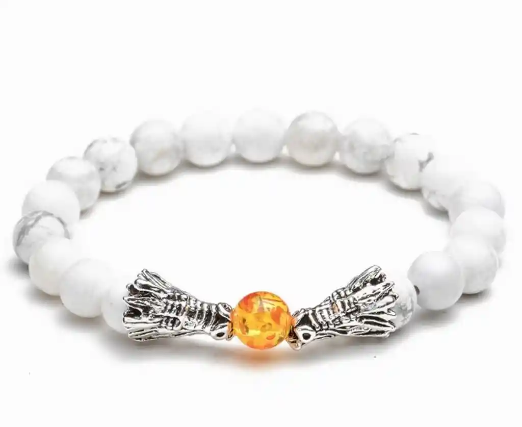 Pulsera Cuarzo Blanco Dragon + Estuche Gamushop