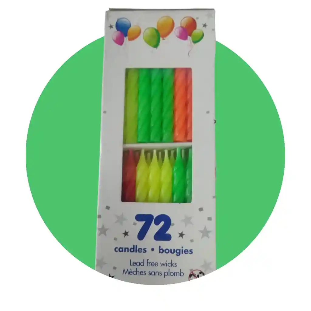 Paquete De 72 Velas De Cumpleaños