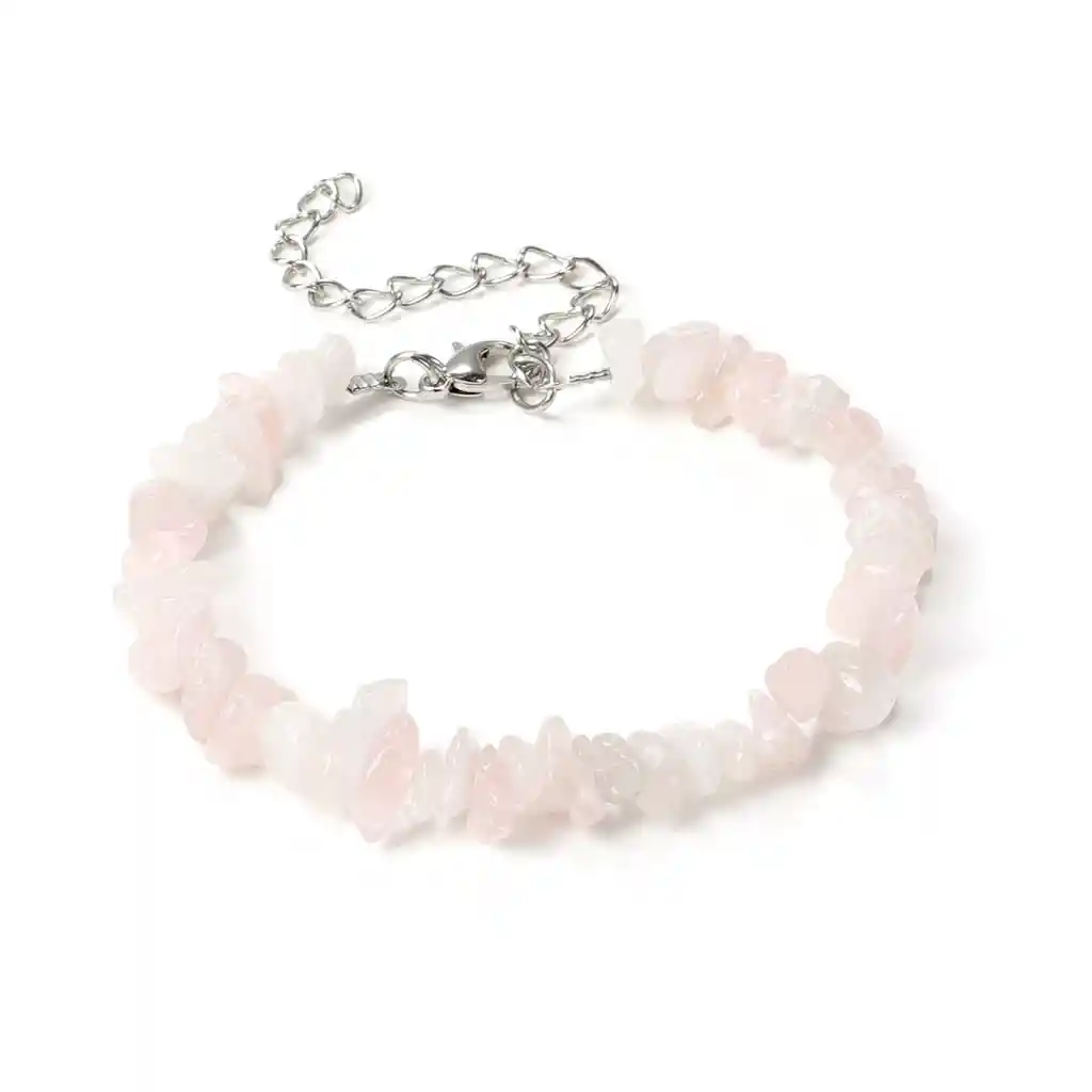 Pulsera Cuarzo Rosa Triturado + Estuche Gamushop