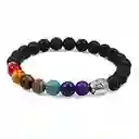 Pulsera Buda Piedra Volcanica 7 Chakras + Estuche Gamushop