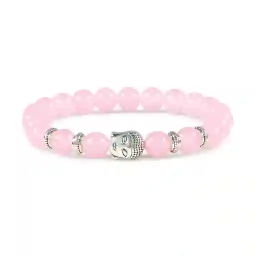 Pulsera Buda Sabiduria Cuarzo Rosa + Estuche Gamushop