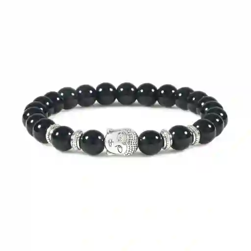 Pulsera Buda Sabiduria Cuarzo Onix + Estuche Gamushop