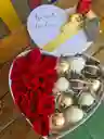 Caja De Lujo Corazón Grande Rosas Y Fresas Con Chocolate (programar)