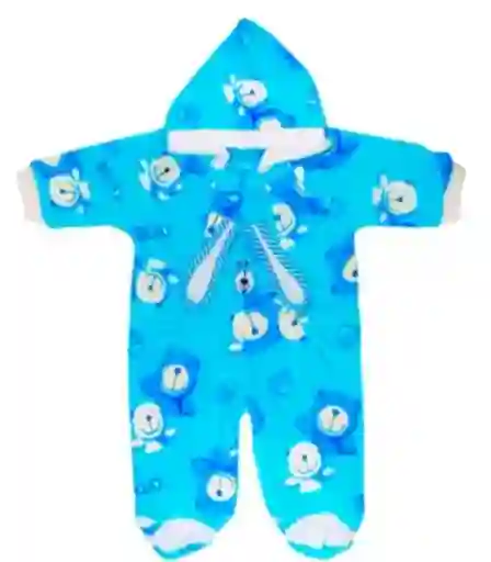 Pijama Enteriza Con Capota - Azul