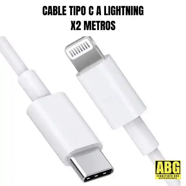 Cable Cargador Iphone Tipo C - Lightning (x2 Metros)