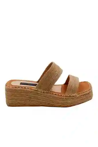 Sandalias Plataforma Mar Beige 38 Mercedes Campuzano