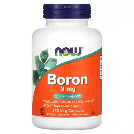  NOW FOODS Boron3 Mg Soporte Huesos 250 Capsulas Vegetales 
