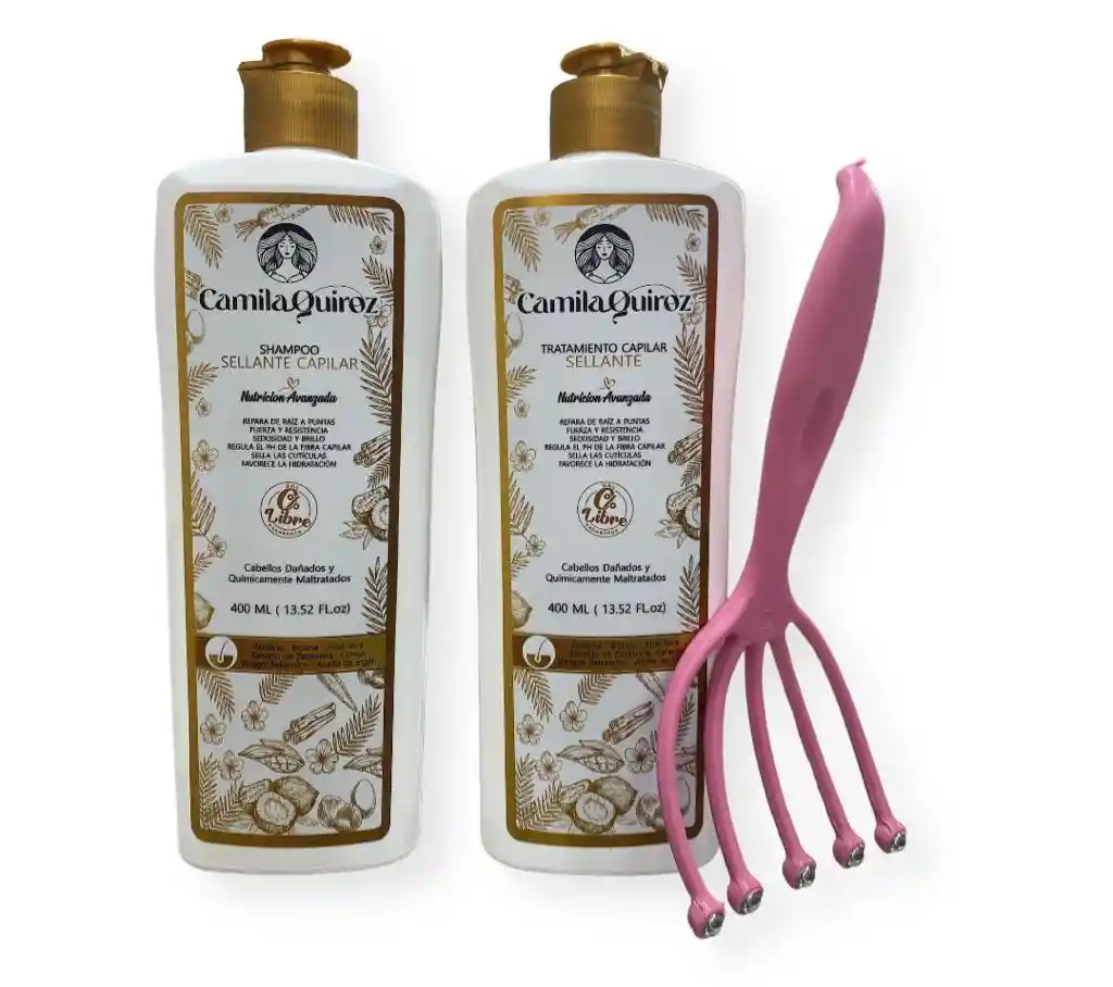 Kit Shampoo + Tratamiento + Masajeador Camila Quiroz