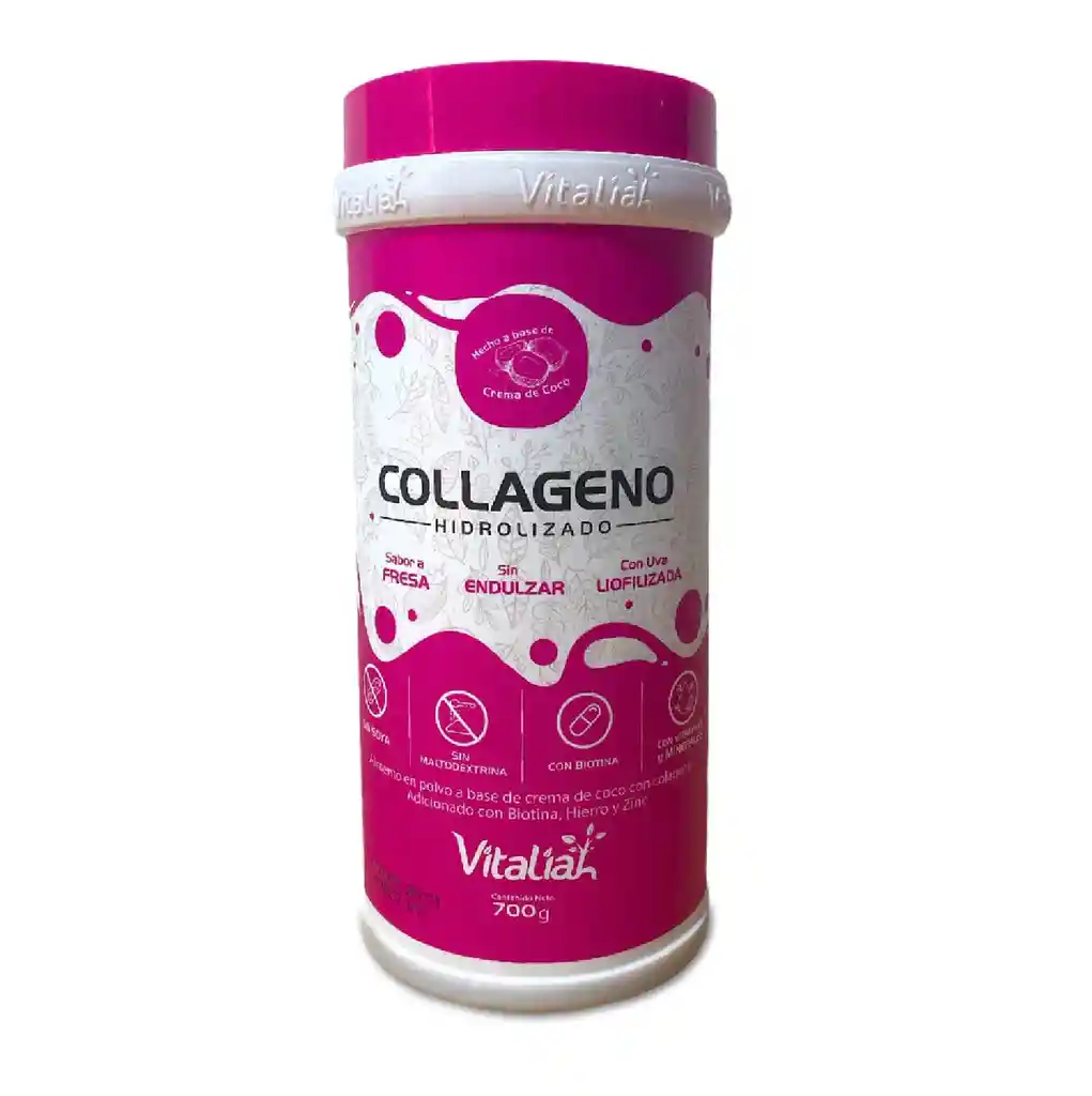 Colageno Hidrolizado Fresa Vitaliah X 700 Grs