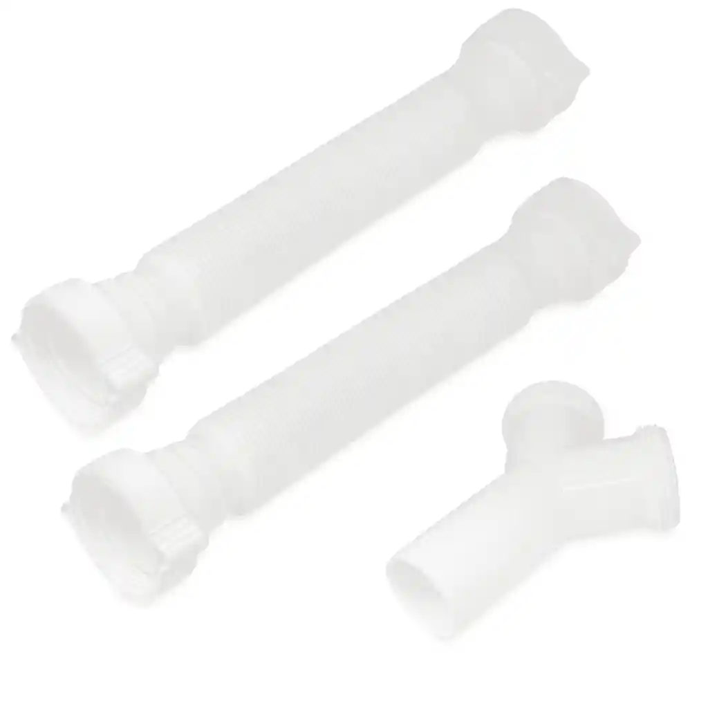 Sifon Flexible Doble Salida - Blanco 1 1/4" X 1 1/2"