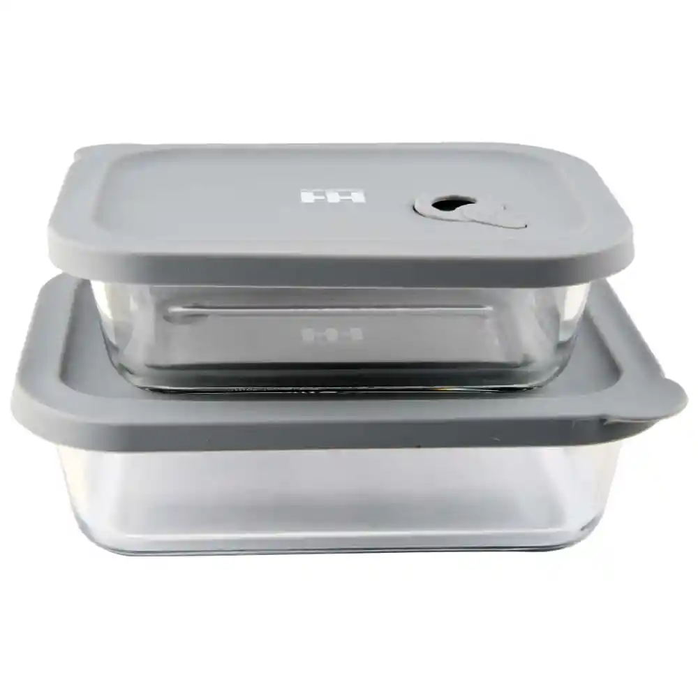 Set Recipiente H&h Rectangular Vidrioam03m03