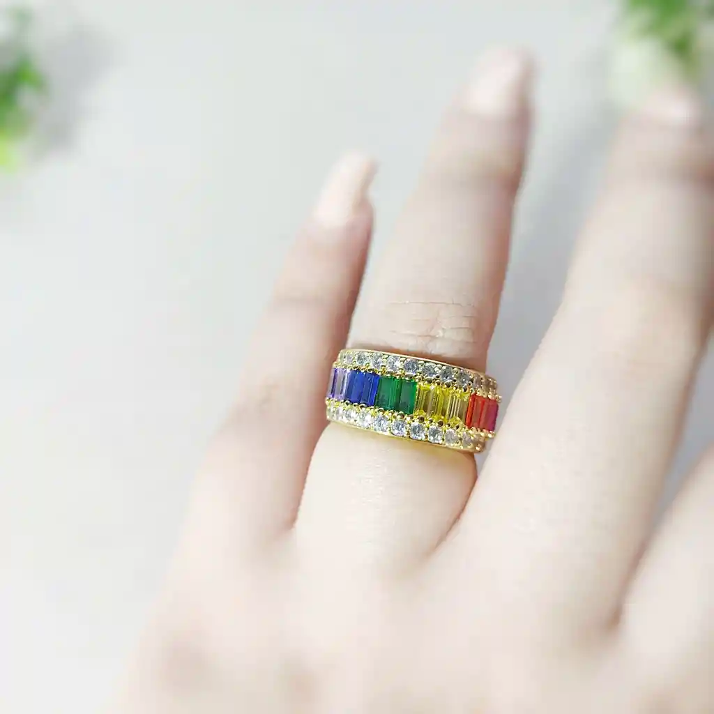 Collar Y Anillo Rainbow