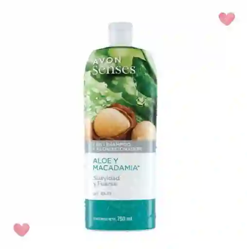  Avon Senses Shampoo Y Acondicionador 2 En 1 Aloe Y MACADAMIA 750 Ml 