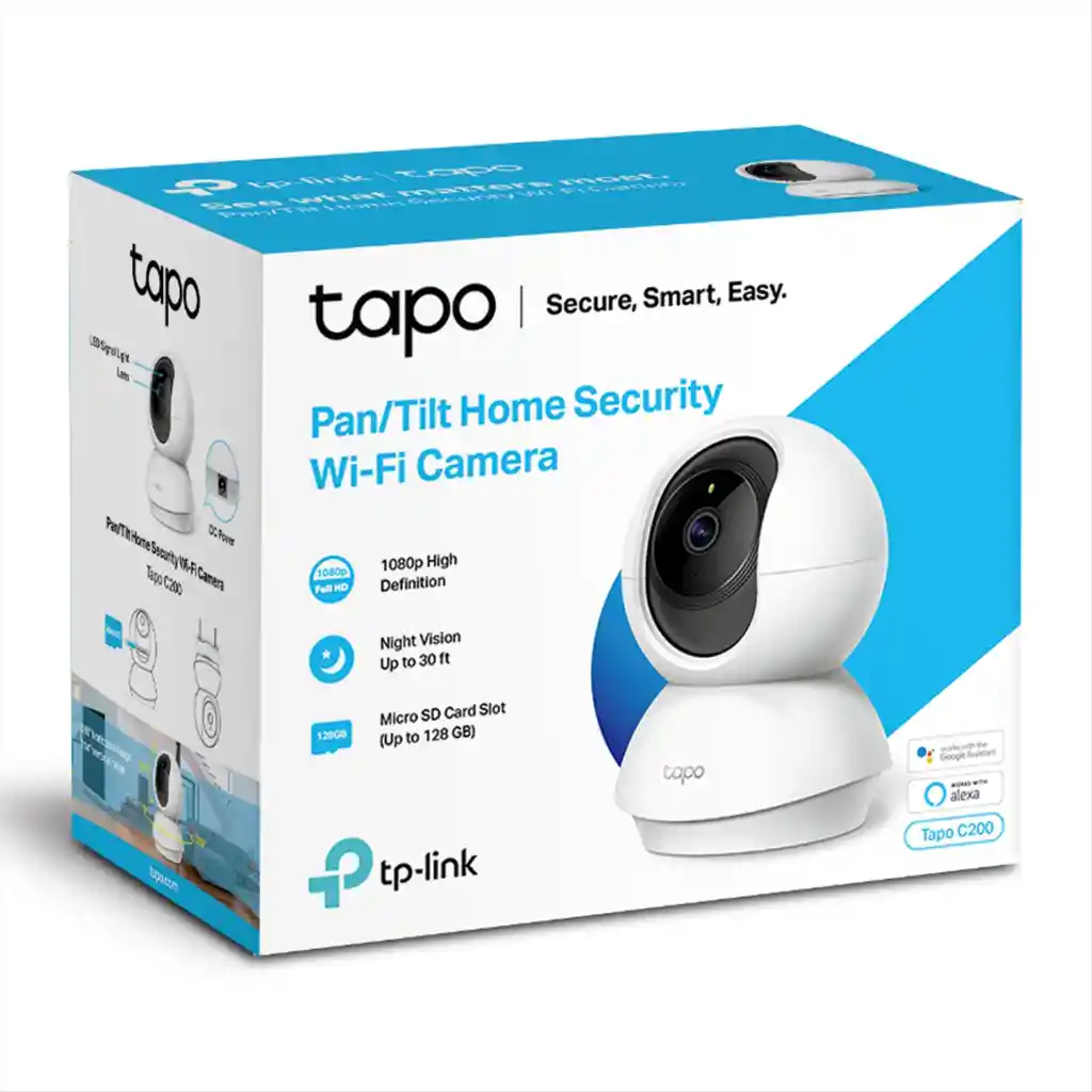  Camara Ip Wifi Robotica Tp-Link Tapo C200 + Micro Sd 128Gb 