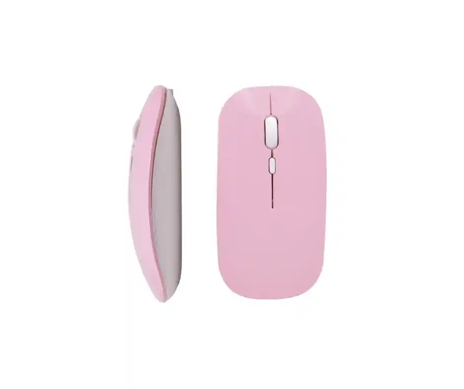 Mouse Optico Inarambrico Bluetooth + 2.4g Rosa Blanco Y Negro Mod: Bg12