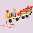Tren Pequeño De Madera Con Formas Geométricas