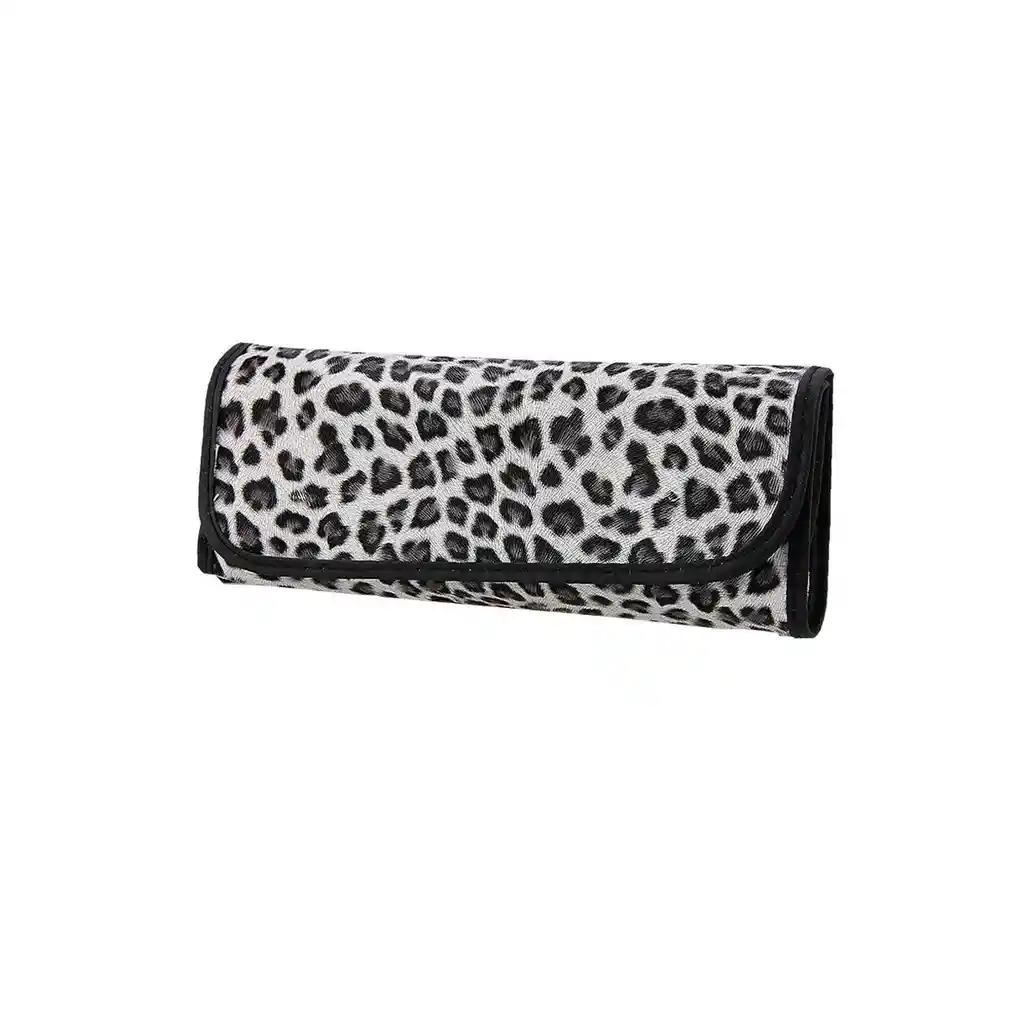 Set 12 Brochas Pinceles Maquillaje + Estuche Animal Print