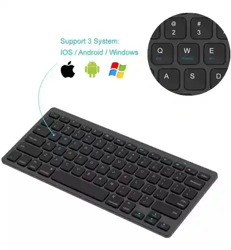 Teclado Inalambrico Bluetooth Keyboard Mac Pc Tablet Bk-3001