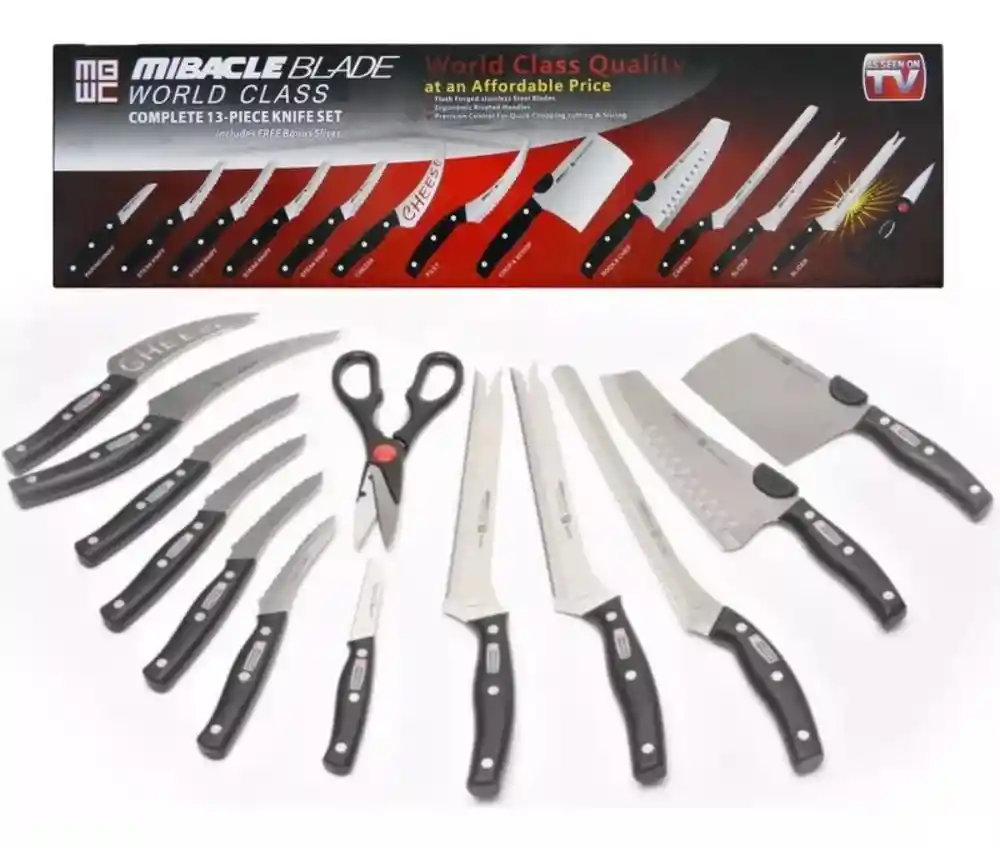 Set De Cuchillos X 13 Piezas Miracle Blade Corte Profesional