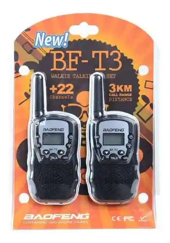 2 Radio Intercomunicador Rs Bf T3 Uhf 22 3km Walkie Talkie