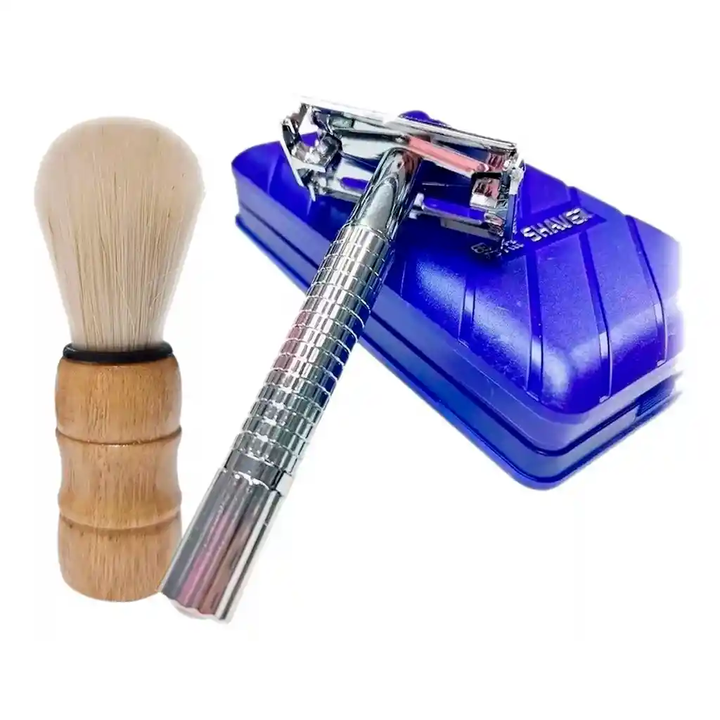 Kit Máquina De Afeitar Clásica Tradicional + Estuche + Brocha