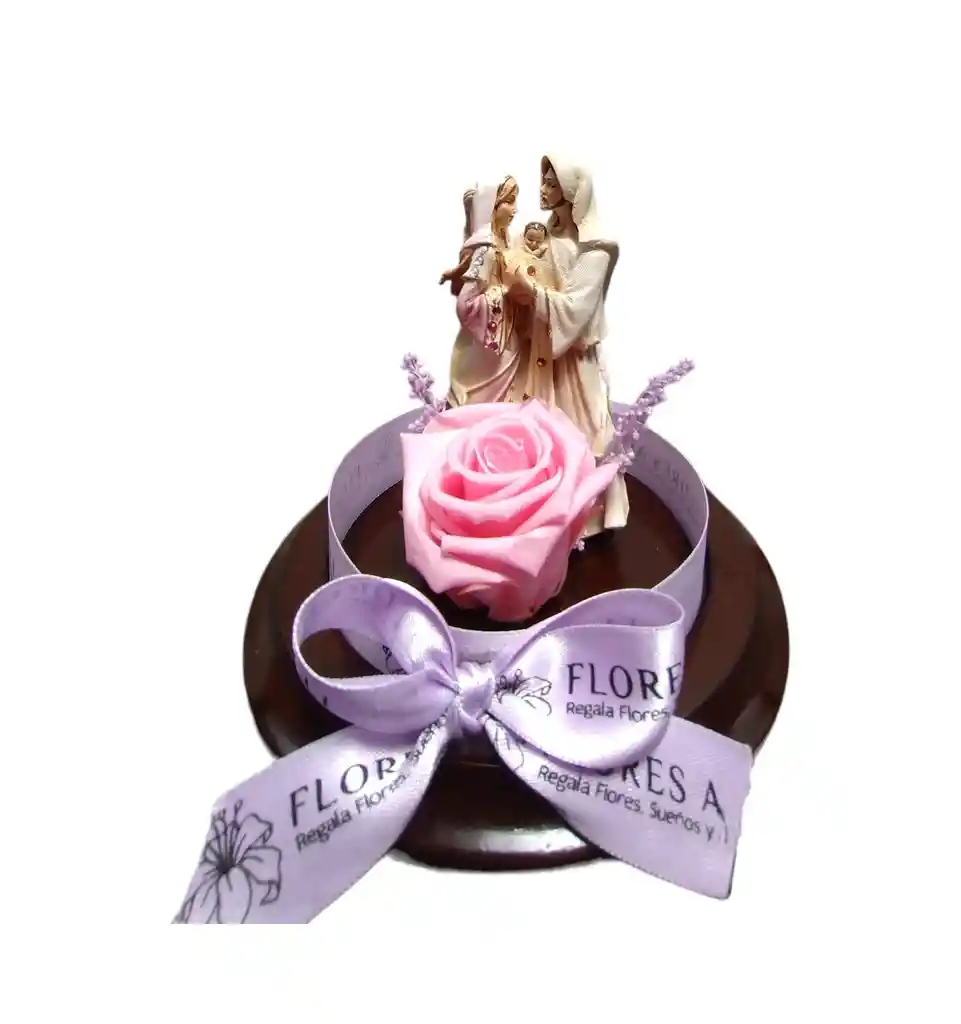 Sagrada Familia Con Minirosas Preservadas