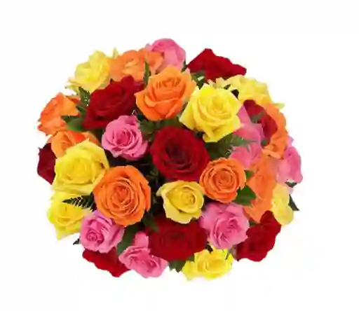 Bouquet De 24 Rosas De Colores.