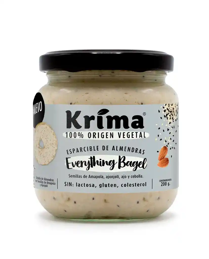 Queso Crema De Almendras Everything Bagel Krima 200 Gr