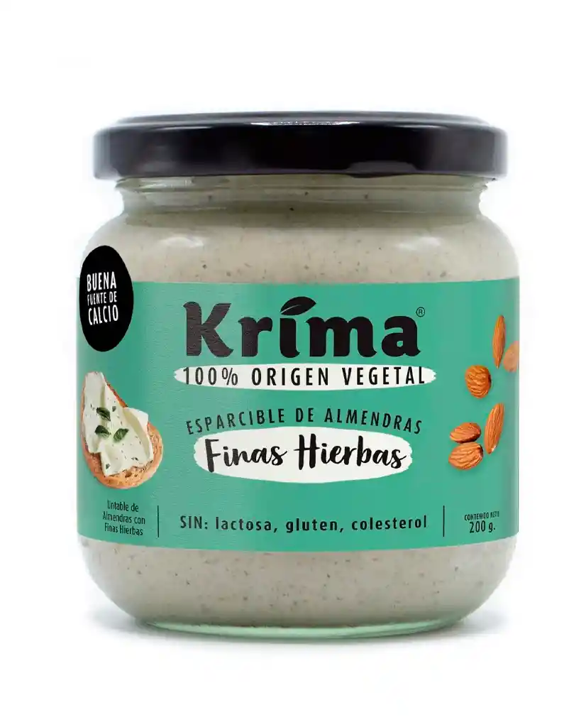 Queso Crema De Almendras Finas Hierbas Krima 200 Gr