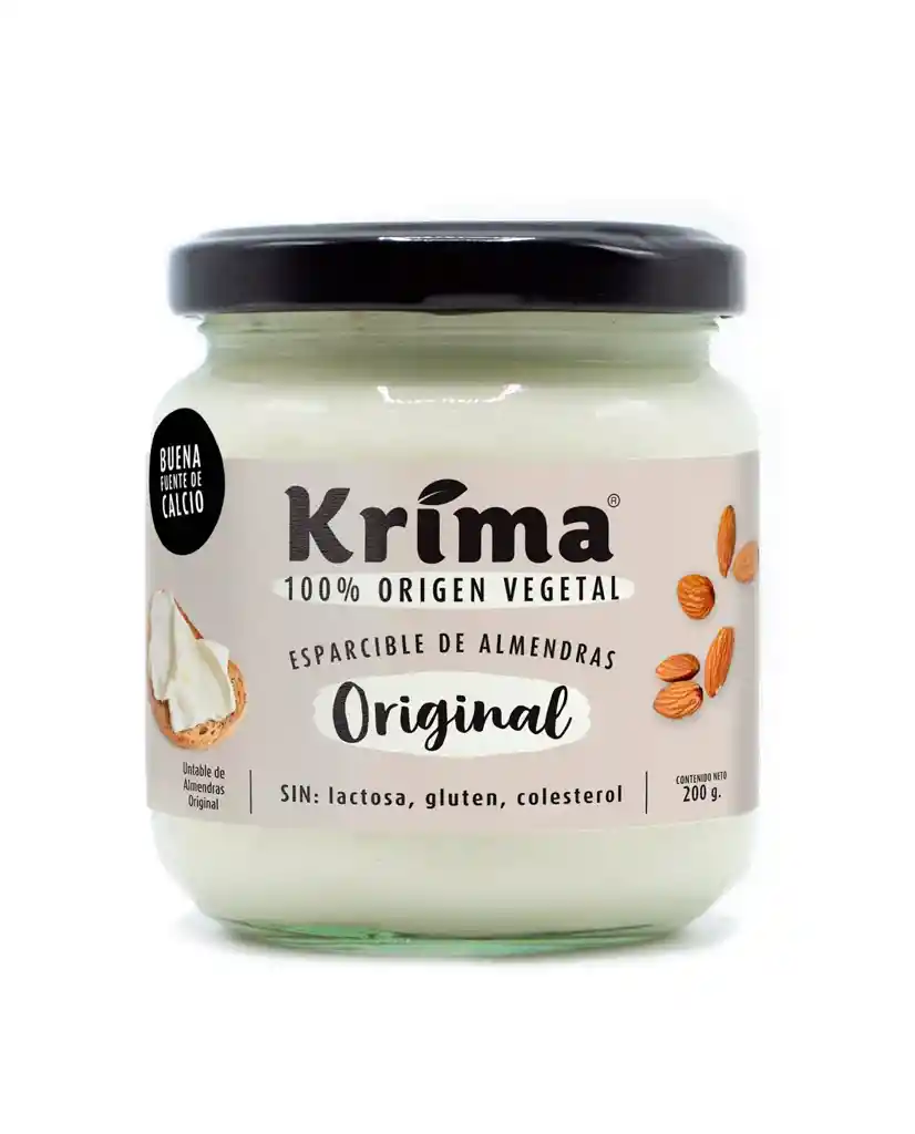 Queso Crema De Almendras Original Krima 200 Gr