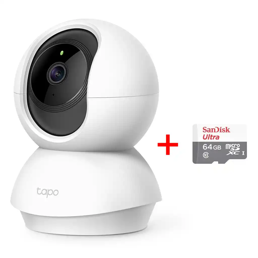  Camara Seguridad Wifi Robotica Tp-Link Tapo C200 + Micro Sd 64Gb 