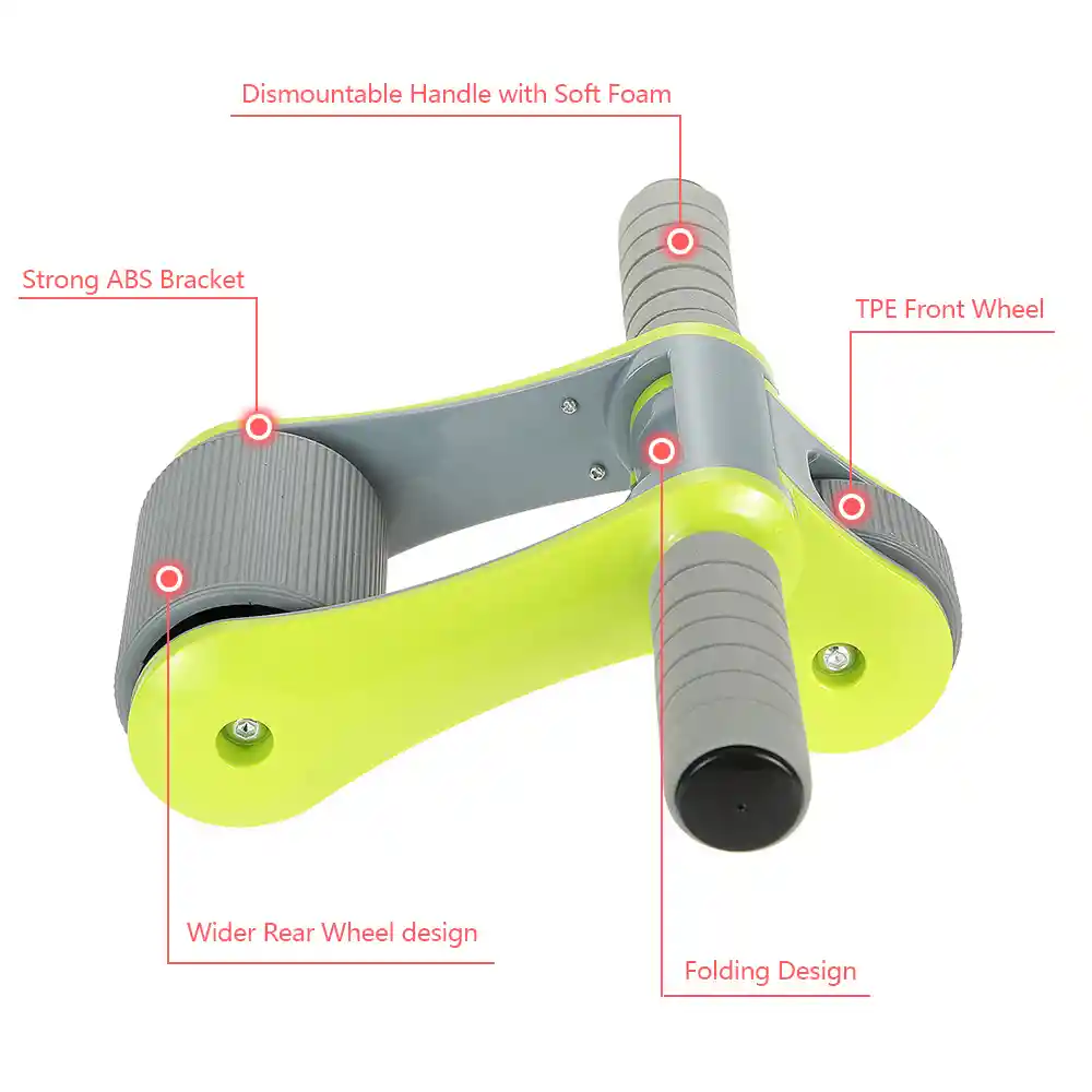 Rodillo Abdominal Ab Tonificación Plegable - Verde