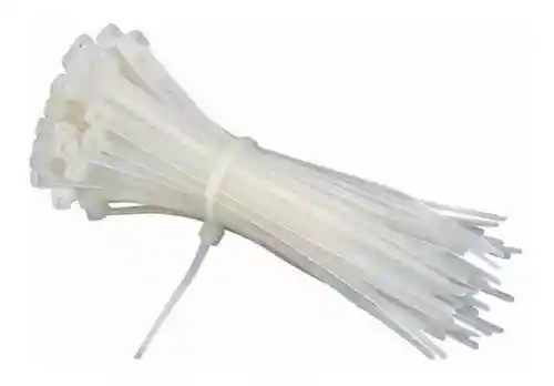 Amarra Plastica Blanca 25 Cms X 100 Unidades