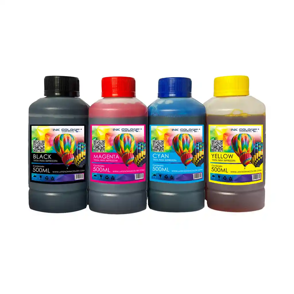 4 Medios Litros Tinta Para Eps L210 L475 L555 L565 L380 L310