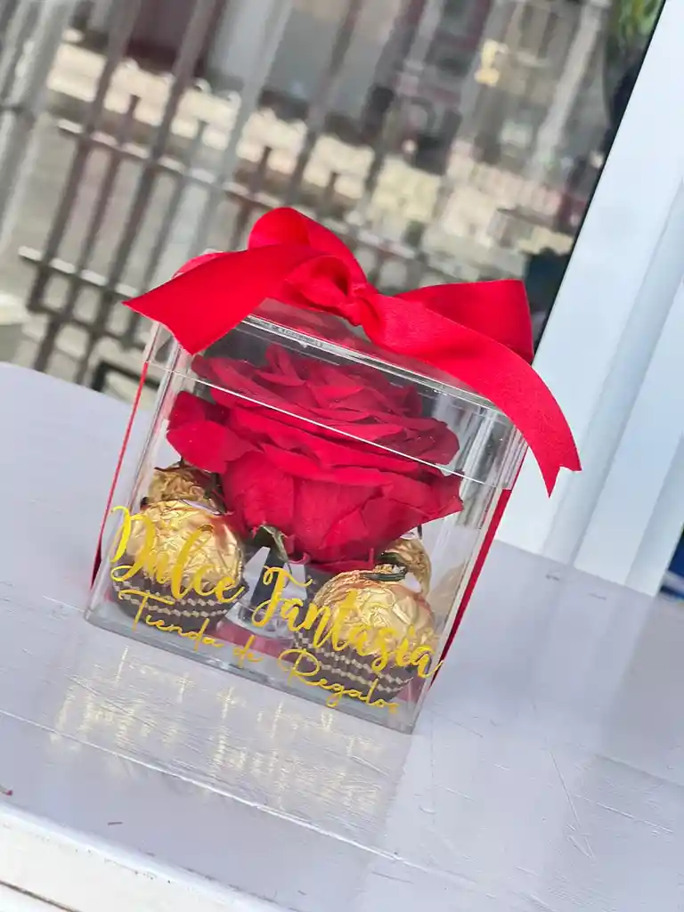 Rosa Preservada En Cofre