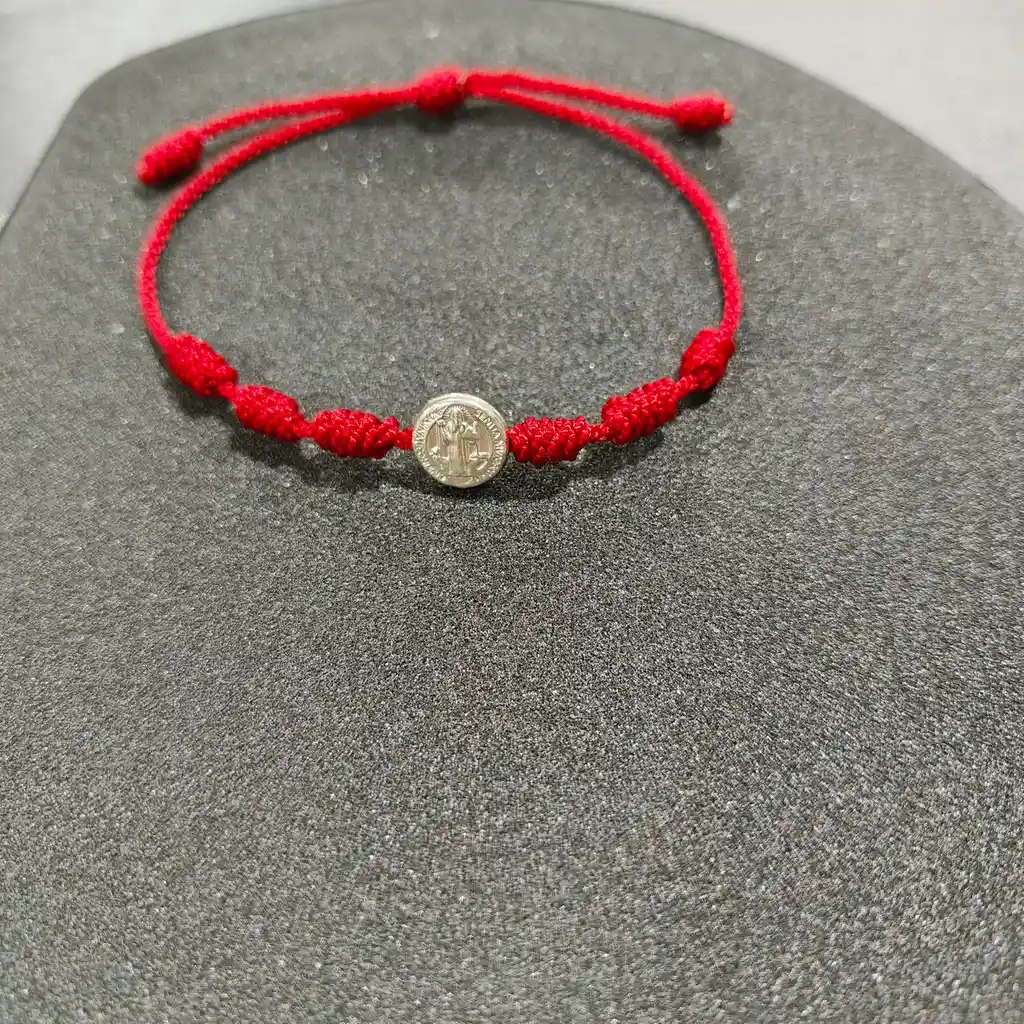 Pulsera San Benito En Plata Ley 925 7 Nudos + Estuche